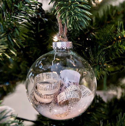 book page and epsom salt ornament